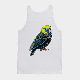 vintage black budgie vector sticker Tank Top